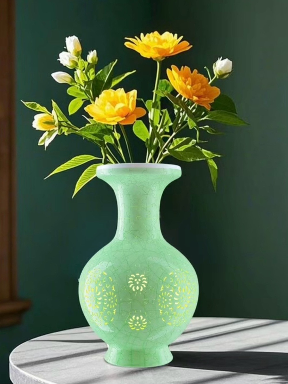 3D LED Vase Jigsaw Puzzles for Adults / 200Pieces / New / Sage Green